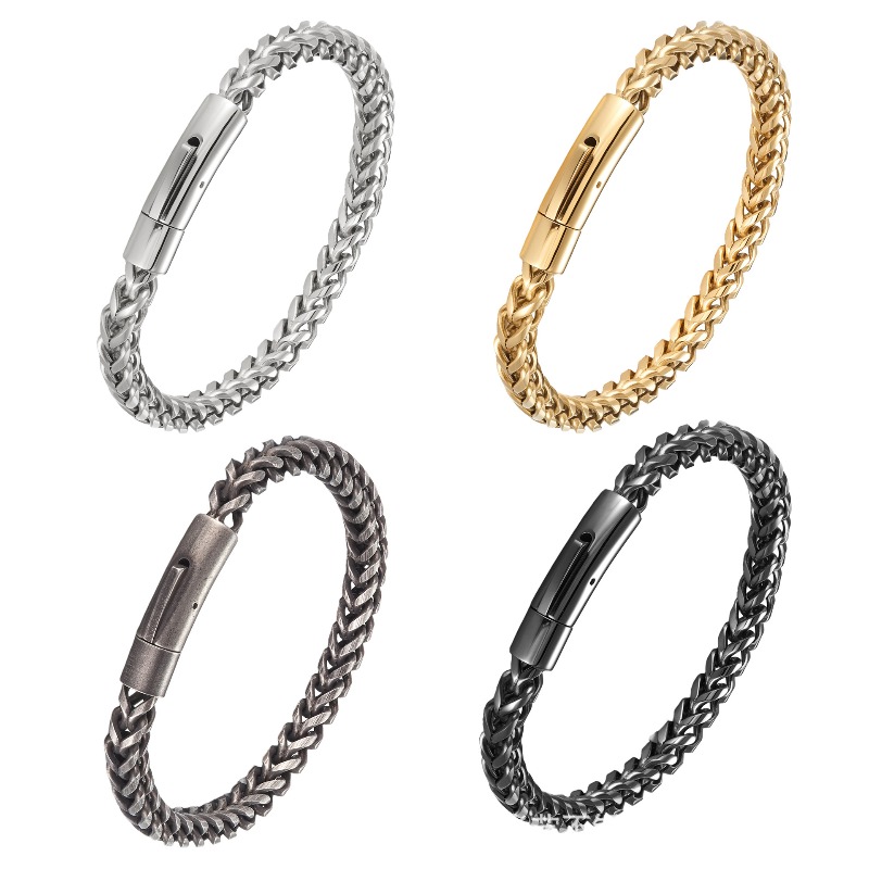 Men Accessories Ring And Bracelet - Męska bransoletka z tytanu, ekskluzywna, z
