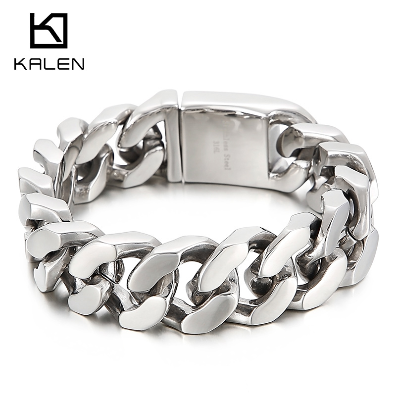 Men Accessories Ring And Bracelet - KALEN 22cm bransoletka z łańcuszkiem ze