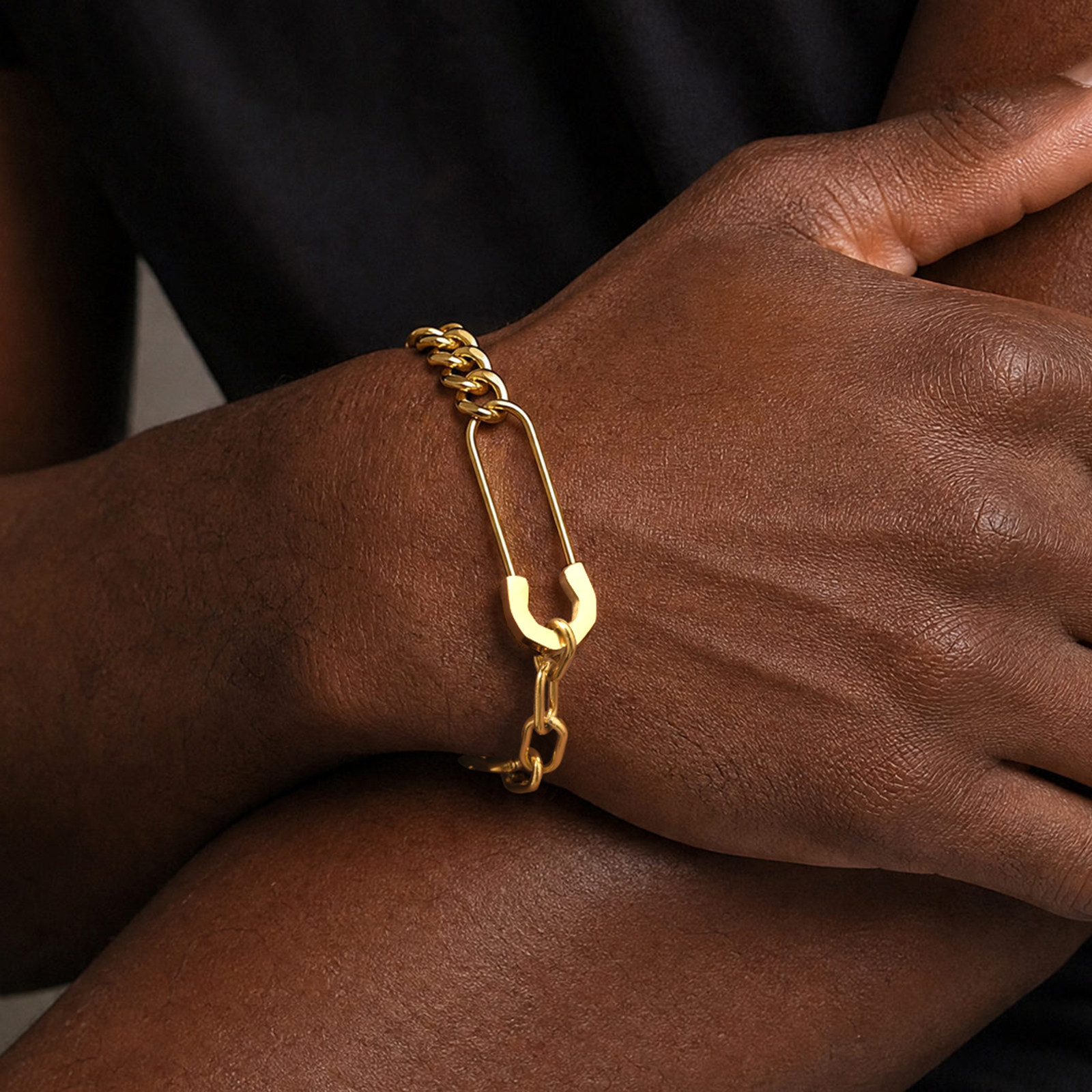 Men Accessories Ring And Bracelet - Bransoletka męska Vnox z ogniwami w