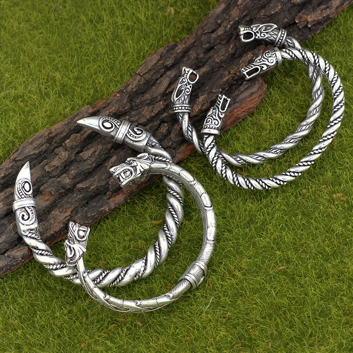 Men Accessories Ring And Bracelet - 4-częściowy zestaw bransoletek w stylu nordyckim
