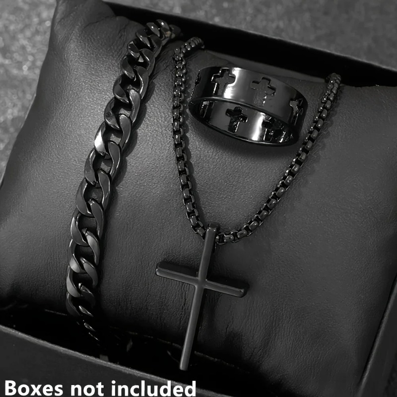 Zestaw akcesoriów w stylu cros – Men Accessories Ring And Bracelet recenzja i cena