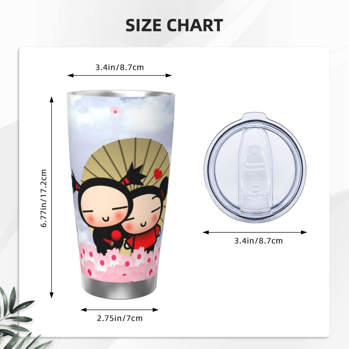 Uroczy kreskówkowy Pucca 20oz  – Flask Stainless Steel recenzja i cena