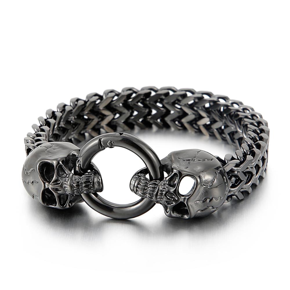 KALEN Punk bransoletka z czasz – Men Accessories Ring And Bracelet recenzja i cena
